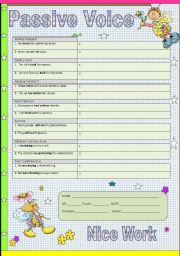 English Worksheet: PASSIVE VOICE