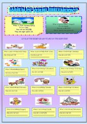 English Worksheet: Asking age and birthday month