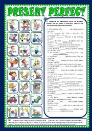 PRESENT PERFECT - AFFIRMATIVE, NEGATIVE and INTERROGATIVE FORMS (+KEY) - FULLY EDITABLE