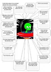 English Worksheet: Tell little Alien about our planet