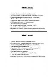 English Worksheet: Whats wrong?