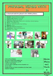 English Worksheet: PHRASAL VERBS: IN