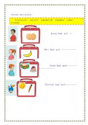 English worksheet: FOODS