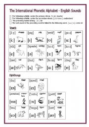 English Worksheet: The International Phonetic Alphabet - English Sounds (1/ 2 - vowels and diphthongs)