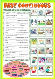 Past Continuous Tense (B/W & Keys)