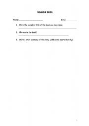 English worksheet: Book review