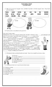 English Worksheet: PAST SIMPLE EXERCISE 