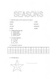 English worksheet: Seasons