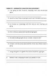 English worksheet: usncramble sentence - going to