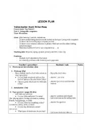 English worksheet: Unit 9- Top Notch 2- Lesson plan