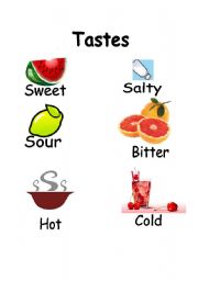 English Worksheet: Tastes