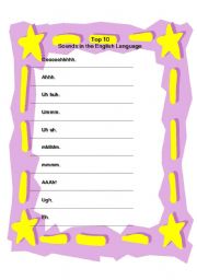 English worksheet: Top 10 Sounds in English