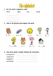 English worksheet: THE ALPHABET