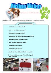 English Worksheet: Pet Airways- A listening and speaking activity. ( answers included)