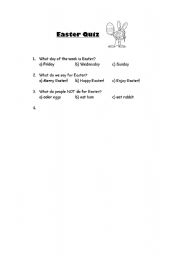 English Worksheet: Easter Quiz