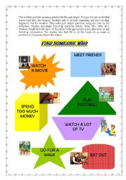 English Worksheet: Worksheet for oral practice in past simple