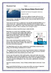 English Worksheet: Placement Test 2