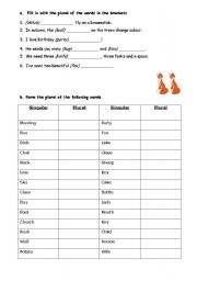 English Worksheet: Plural nouns