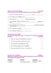 English Worksheet: Oliver Twist chapter 1-4