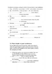 English Worksheet: Past Simple or Past Continuous