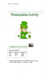 English Worksheet: Pronunciation activity 
