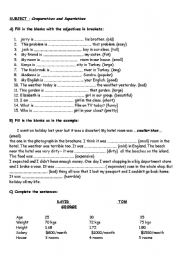 English Worksheet: comparatives and superlatives