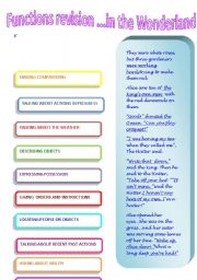 English worksheet: Functions revision in the Wonderland 3