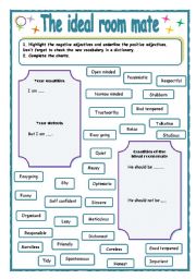 English Worksheet: The ideal roommate 1