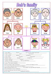 English Worksheet: Bobs family ***fully editable ((3 pages))
