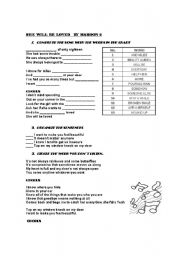 English Worksheet: song lyrics