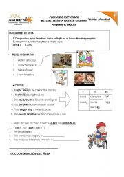 English Worksheet: ACTION VERBS