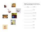 English worksheet: food