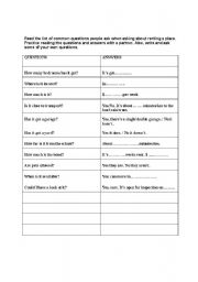 English Worksheet: Housing questions
