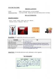 English Worksheet: writing activity-  My last weekend