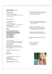 English worksheet: Today was a fairytale by Taylor Swift