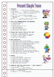 English Worksheet: PRESENT SIMPLE TENSE