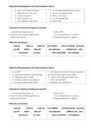 English Worksheet: Phrasal Verbs (2 sets per page)