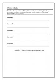 English Worksheet: ice breakers