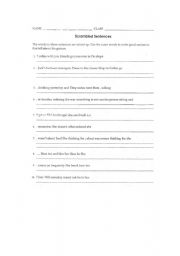 English worksheet: Scrambled sentences and questions