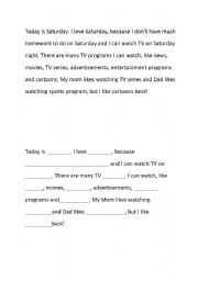 English Worksheet: TV programme 