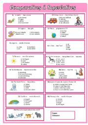 comparatives & superlatives - multiple choice test