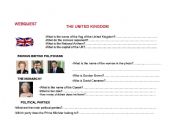 English worksheet: Webquest: The United Kingdom and The United States