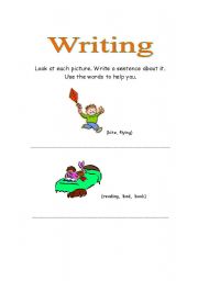 English worksheet: Writing a complete sentence