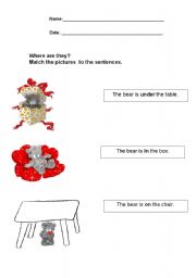 English worksheet: Prepositions