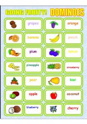 English Worksheet: Going Fruity! - Dominoes