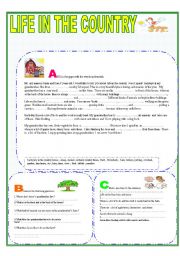 English Worksheet: country, village