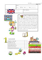 English Worksheet: Test - 6th Grade