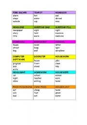 English Worksheet: COMPOUND WORDS TABOO
