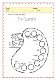 English Worksheet: Palette of colours
