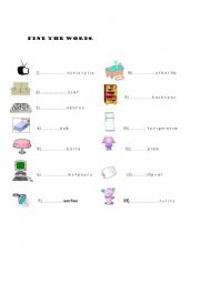 English Worksheet: furnitures